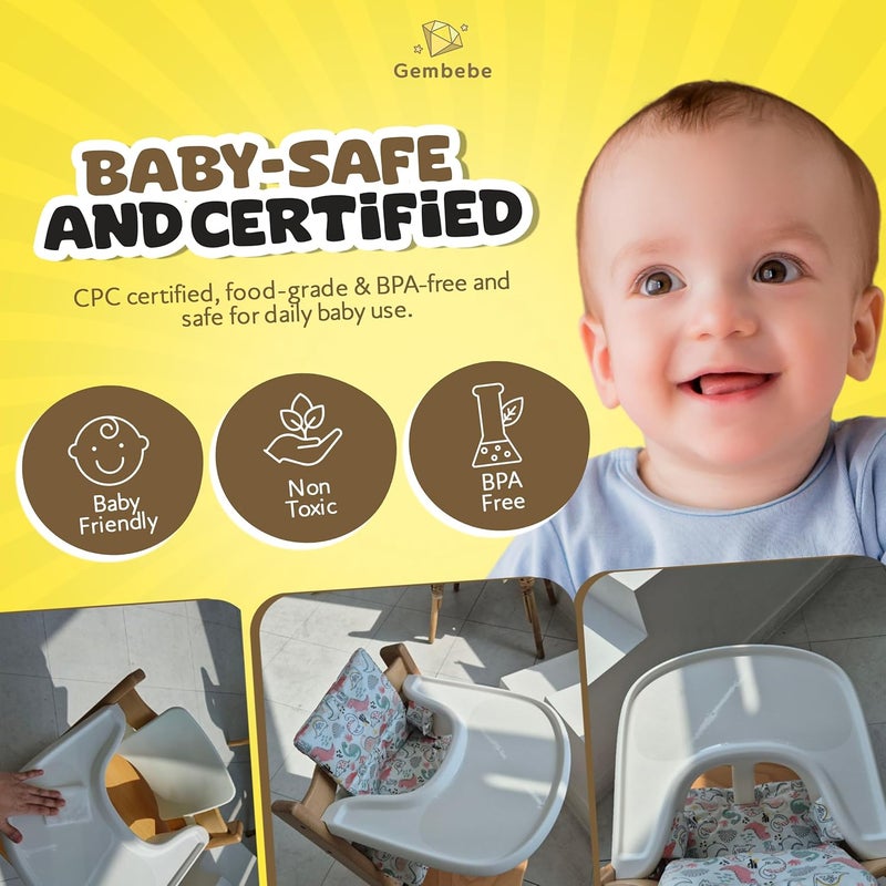 Gembebe Suction Solver Sticker Compatible with Stokke Tripp Trapp Tray Safe Adehisve Placemat Improves Suction Keeps Suction Bowls and Toys Baby High Chair Placemat (3, Peanut Shape) - Image 4